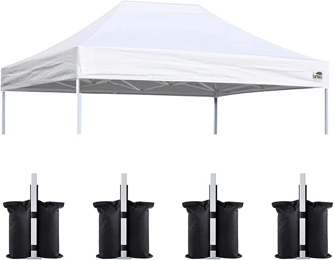 Eurmax USA Pop Up Canopy Replacement Canopy Tent Top Cover, Instant Canopy Top Cover ONLY,Bonus 4PC