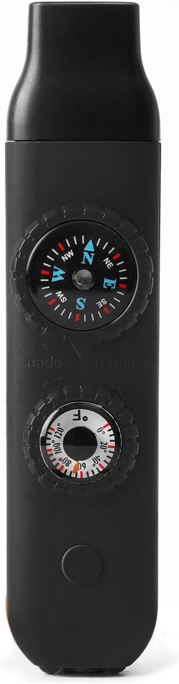 Multifunctional Survival Emergency Whistle for Kids with Compass Hiking Survival, Thermometer &