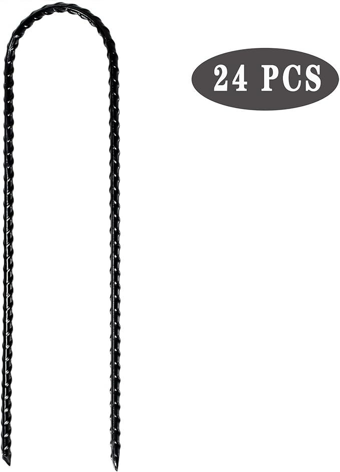 10"x2" Trampolines Wind Stakes Heavy Duty U Shape Galvanized Steel Trampoline Stakes Ground Anchors