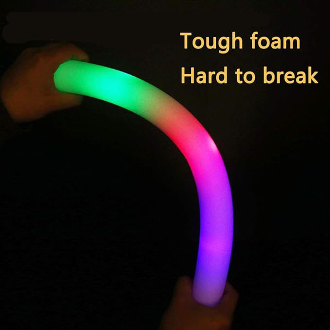 Foam Glow Sticks Bulk 160 PCS,3 Modes Flashing LED Light Sticks Glow in The Dark Party Supplies