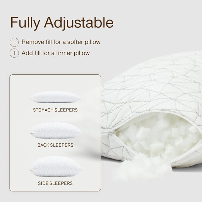 Coop Home Goods Original Adjustable Travel Pillow and Waterproof Pillow Protector Red Bundle with