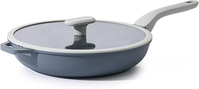 PRICUSIS Nonstick Ceramic Frying Pan with Lid, Non Toxic Skillet, Healthy Egg & Omelet & Chef's