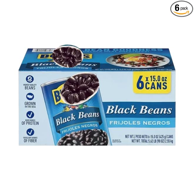 Black Beans, 15 Ounce Can, 6 Pack (15 Ounce 6 Pk (1 Box))