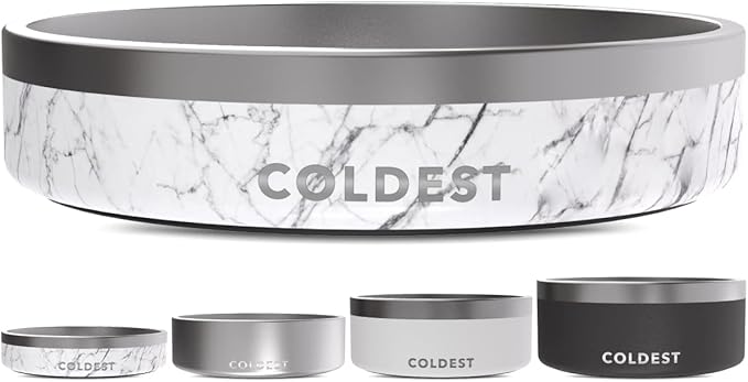 Coldest Dog Bowl - Anti Rust Metal, Non Slip, 3 Layers Insulated Stainless Steel Dog Bowls - Spill