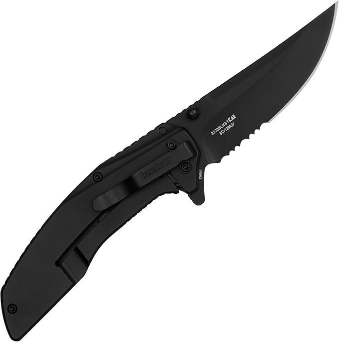 Kershaw Olive Outright Folding Pocket Knife, 3 inch 8Cr13MoV Stainless Steel Blade, Pocketclip