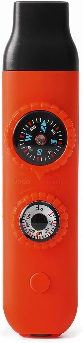 Multifunctional Survival Emergency Whistle for Kids with Compass Hiking Survival, Thermometer &