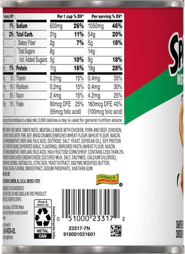 SpaghettiOs A to Z's Canned Pasta with Meatballs, 15.6 oz Can (Pack of 6)
