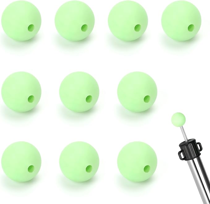 SANLIKE Tarp Pole Tip Cover 10PCS Luminous Tip Cap Ball for Camping Tent Poles, TPR Insulation