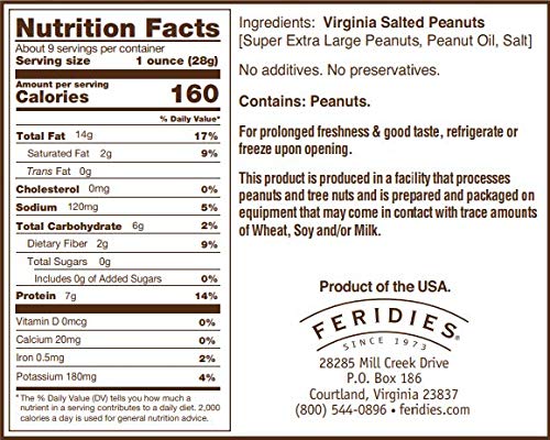 FERIDIES Peanut Sampler Gift Set with Salted Virginia Peanuts, Brittle, Honey Roasted, and 5