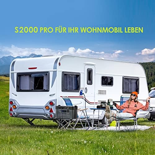 2000w Portable Power Station, 1500Wh MPPT Battery Backup, S2000 Solar Generator with 4 AC