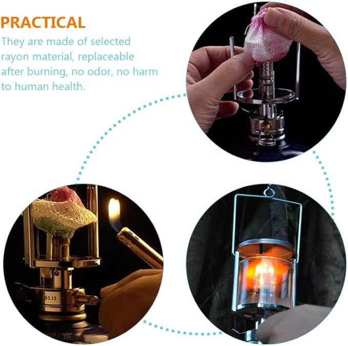 EXCEART 12pcs Gas Lantern Mantles Replacement for Outdoor Camping Lightweight Odorless Easy to