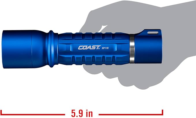 Coast XP11R 2600 Lumen USB-C Rechargeable LED Flashlight with Slide Focus®?¯and Pure Beam® Focusing