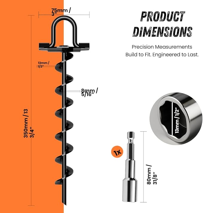 Ground Anchors Low Profile, 4 Pack Heavy Duty, Ground Anchors Screw in, Swing Set Anchors