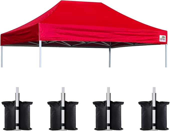 Eurmax USA Pop Up Canopy Replacement Canopy Tent Top Cover, Instant Canopy Top Cover ONLY,Bonus 4PC