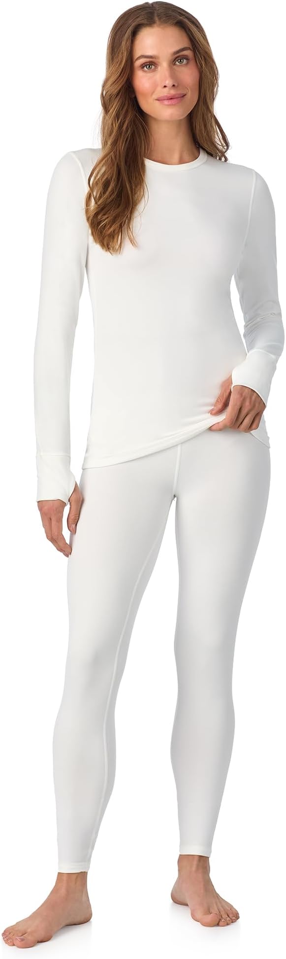 Cuddl Duds Womens Fleece Lined Thermal Base Layer Set – Long Sleeve Shirt & Leggings for Cold