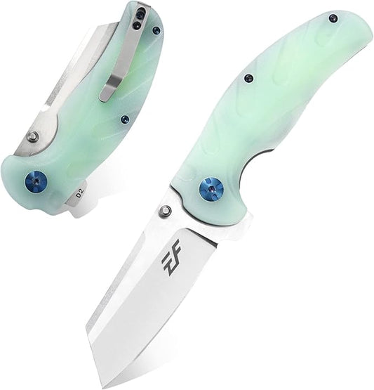 Eafengrow EF932 Pocket Knife G10 Handle D2 Steel Blade Knife with Ball Bearing Safe Open Flipper