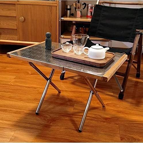 CAMPINGMOON Camping Side Table Heat-Resisting Stainless Steel Embossing Process for Outdoor Table