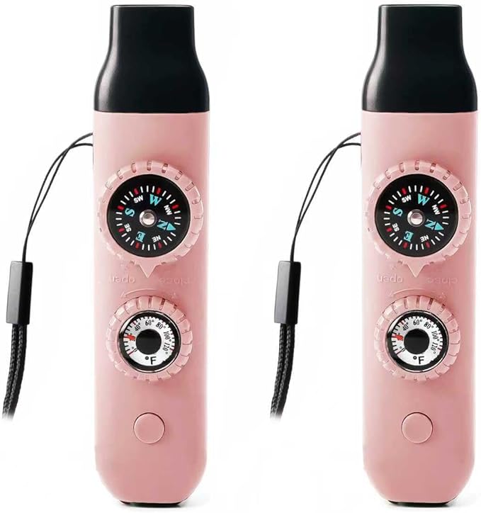 Emergency Survival Safety Whistle，Whistle for Kids with Lanyard,Compass,Thermometer,Ideal for