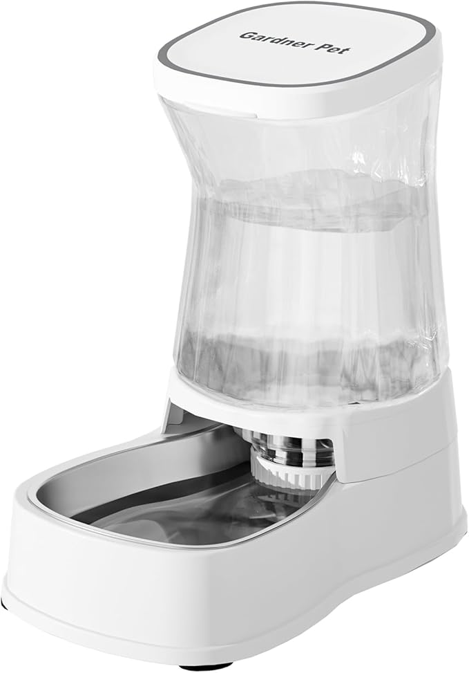 Automatic Gravity Water Dispenser for Dogs, 1Gallon Stainless Steel Water Bowl Dispenser, 100%