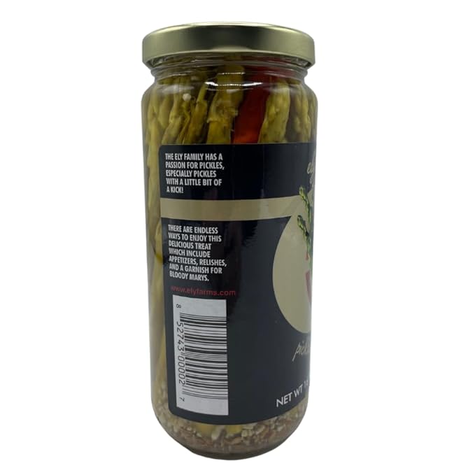 Ely Farms Pickled Asparagus - Unique and Irresistible Taste - Crunch Spears with a Garlic and Dill