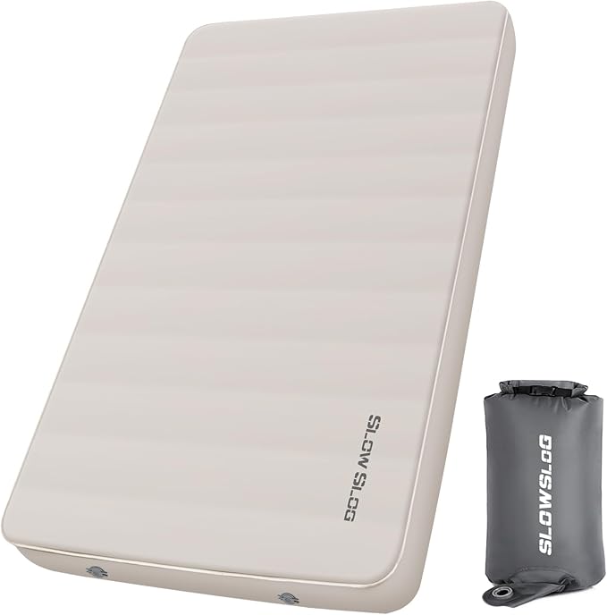 Self-Inflating Sleeping Pad with Portable Electric Air Pump, 4in Thick Memory Foam Camping Mattress