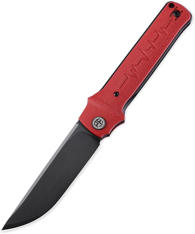 Petrified fish PFB04 Tena Folding Knife, 3.82" D2 Black Stonewashed Blade Micarta Handle Pocket