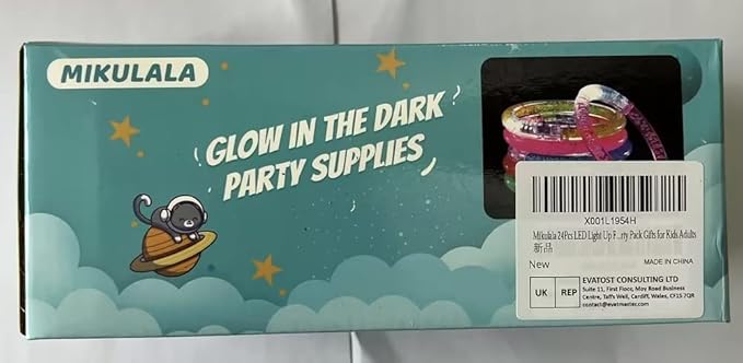 24Pcs Glow in the Dark Party Supplies for Kids/Adults, Flashing Light up Toys LED Bracelets
