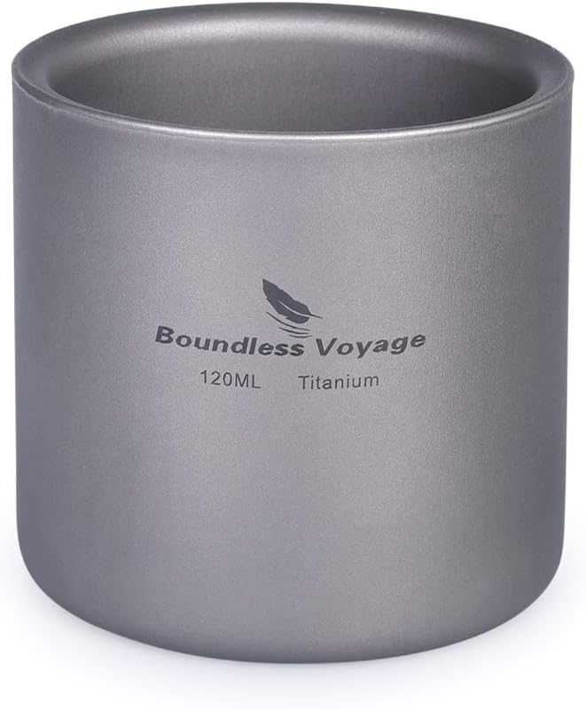 Boundless Voyage 3 in 1 Double Walled Titanium Cup Heat Resistant Mini Tea Drink Cup Outdoor