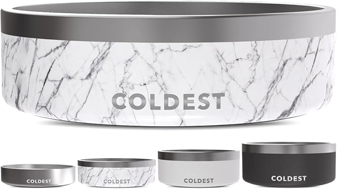 Coldest Dog Bowl - Anti Rust Metal & Non Slip Dog Bowls Large, Spill Proof Heavy Duty 3 Layers