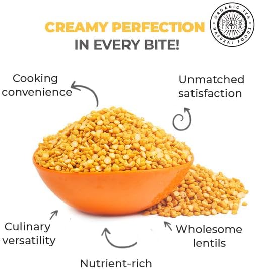 Pride Of India - PACK of 6 - Indian Split Yellow Chickpea Lentils - Protein & Fiber Rich Chana Dal