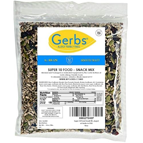 GERBS Superfood Snack Mix 2 LBS. | Top 14 Food Allergy Free | Bulk Bag | Made USA | Raw Pumpkin