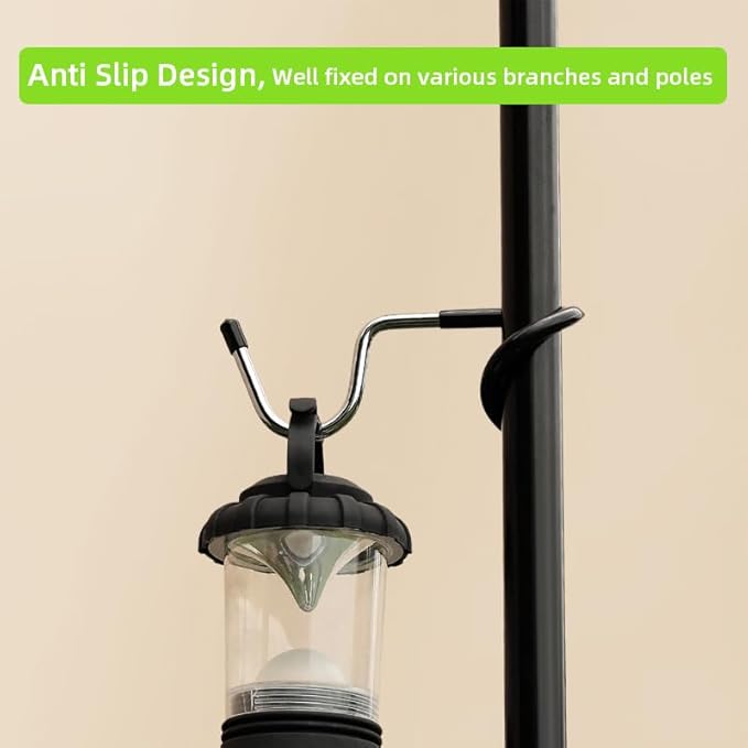 Outdoor Lighting Hooks for Camping Tent lamp Hanger, Bird feeders, Garden Lights, trinkets ; Sturdy