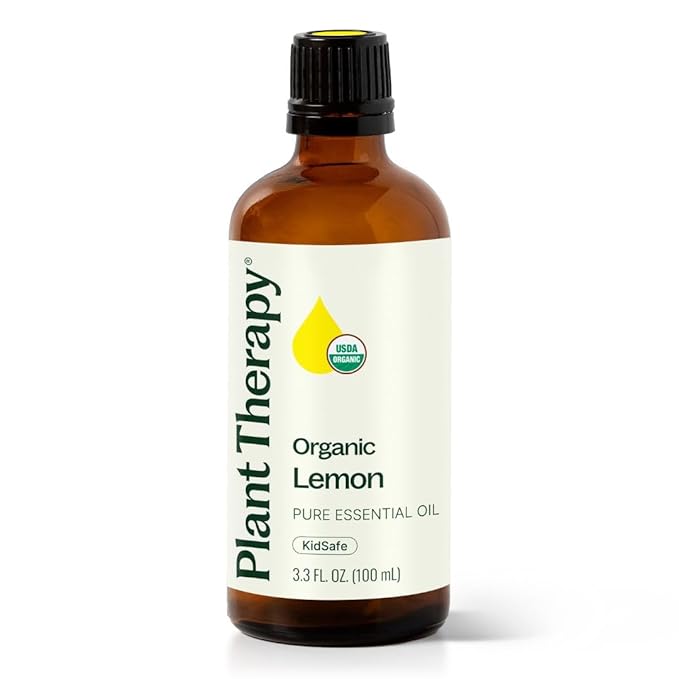 Plant Therapy Organic Lemon Essential Oil 100% Pure, USDA Certified Organic, Undiluted, Natural