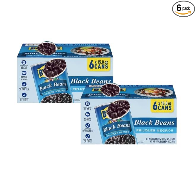 Black Beans, 15 Ounce Can, 6 Pack (15 Ounce 6 Pk (2 Box))