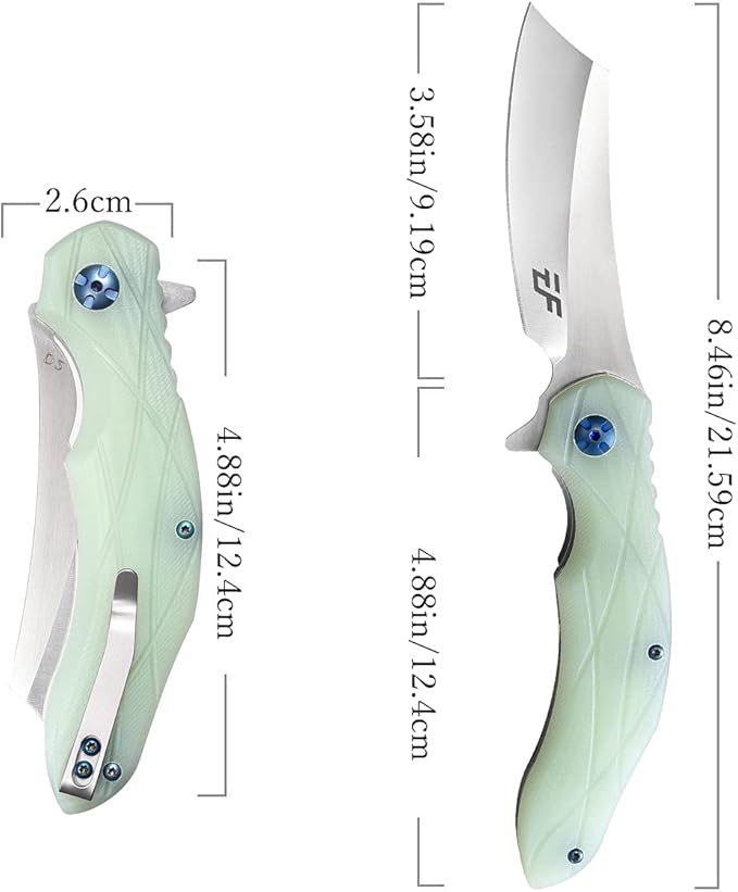 Eafengrow EF919 Folding Knife with Pocket Clip D2 Steel Blade G10 Handle EDC Tool Outdoor Knives