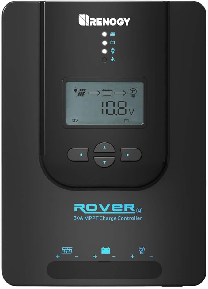 Renogy Solar Charge Controller (Bluetooth) -Rover 30A 12V24V Auto DC Input MPPT Charge Controllers