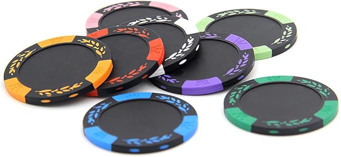 100 Premium Clay Poker Chips, Customized Your Image and Text, 11.5 Gram Casino Chips for Texas