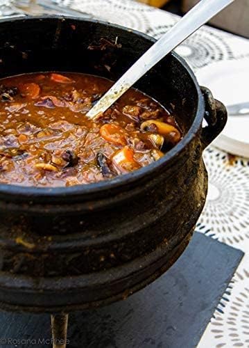 Cuisiland 14QT Cast Iron Potjie Cauldron Pot with Lid & 3 Legs – Pre-Seasoned South African-Style