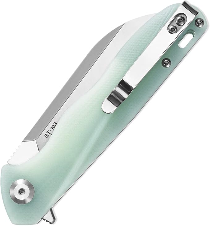 Sitivien ST103 Folding Knife, D2 Steel Blade+G10 Handle Pocket Knife, EDC Tool Knife for Outdoor