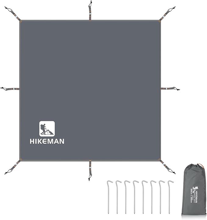 Hikeman Tent Footprint - Waterproof Camping Tarp, Heavy Duty Tent Floor Saver, Ultralight Ground