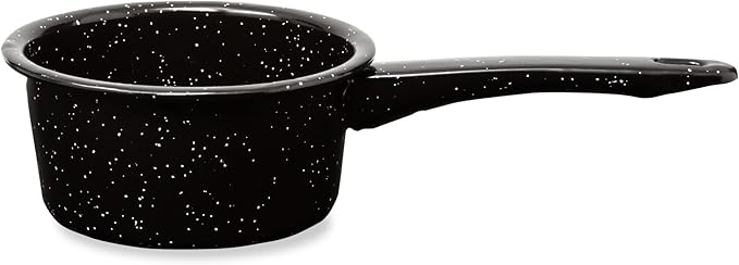 Granite 1 Quart Saucepan, Naturally Nonstick Sauce Pots, Speckled Enamel Cookware, Small Sauce Pan