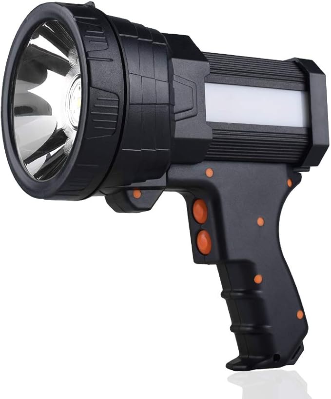 YIERBLUE Rechargeable Spotlight, Super Bright High Lumen LED Handheld Spotlight Long Lasting Large