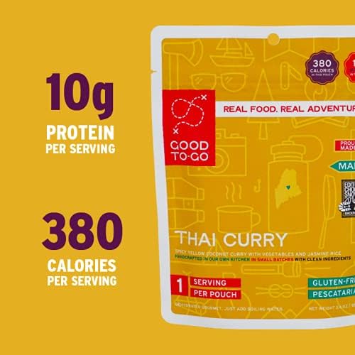 GOOD TO-GO Thai Curry | Camping & Backpacking Food | Just Add Water Backpacking Meals | Good To-Go