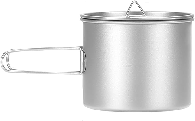 Titanium Pot 900ml & 1100ml & 1600ml Lightweight Camping Cookware for Outdoor Hiking Backpacking