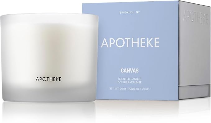 Apotheke 3-Wick Scented Candles for Home, Canvas - 26 oz Soy Wax Jar Candle Gift for Women