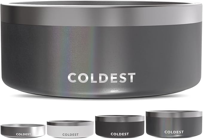 Coldest Dog Bowl - Anti Rust Metal, Non Slip, 3 Layers Insulated Stainless Steel Dog Bowls - Spill