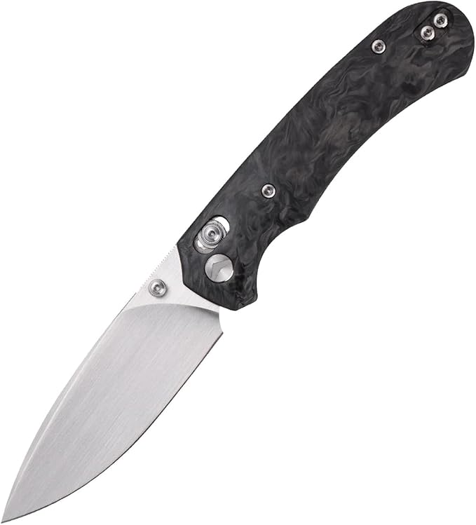 Folding Pocket Knife,3.31” M390 Blade,Erogonomic Titanium Handle,Hunting Survival Knife,EDC Knife