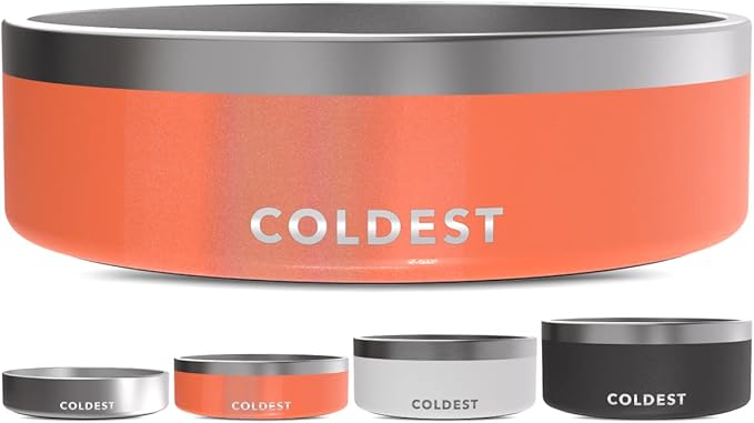 Coldest Dog Bowl - Anti Rust Metal, Non Slip, 3 Layers Insulated Stainless Steel Dog Bowls - Spill