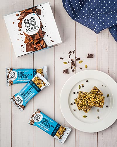 88 Acres Granola Bars | Dark Chocolate Sea Salt | Gluten Free, Nut-Free Oat and Seed Snack Bar |