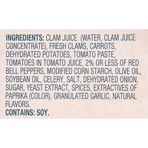 Snow's Manhattan Clam Chowder, 15 oz Can (Pack of 12) - 11g Protein per Serving - Ready-to-Serve